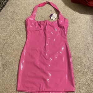 Latex pink dress